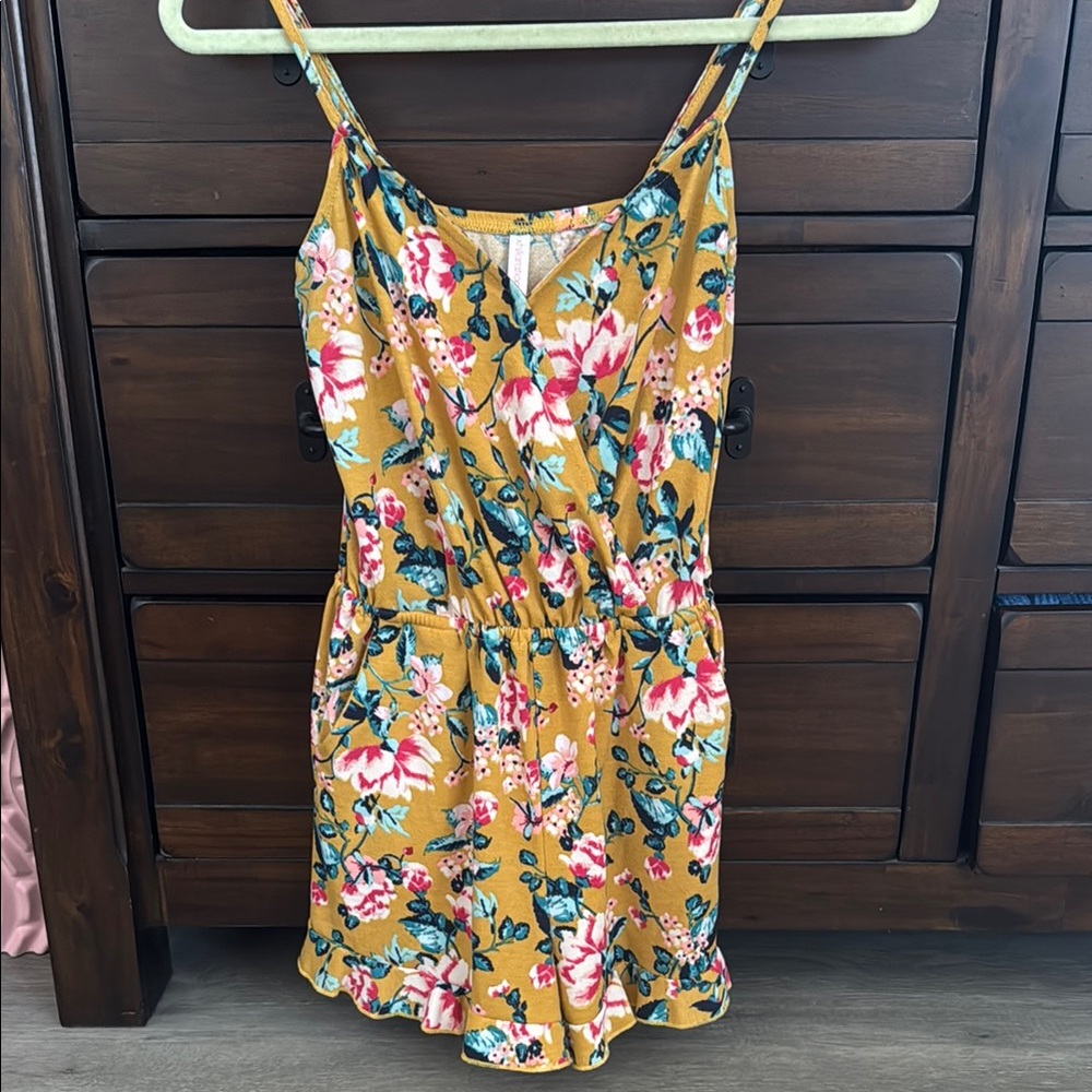 Women’s Floral Yellow Romper